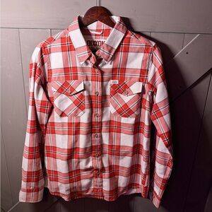 DIXXON FLANNEL S&S Red and White Plaid Women's Medium
